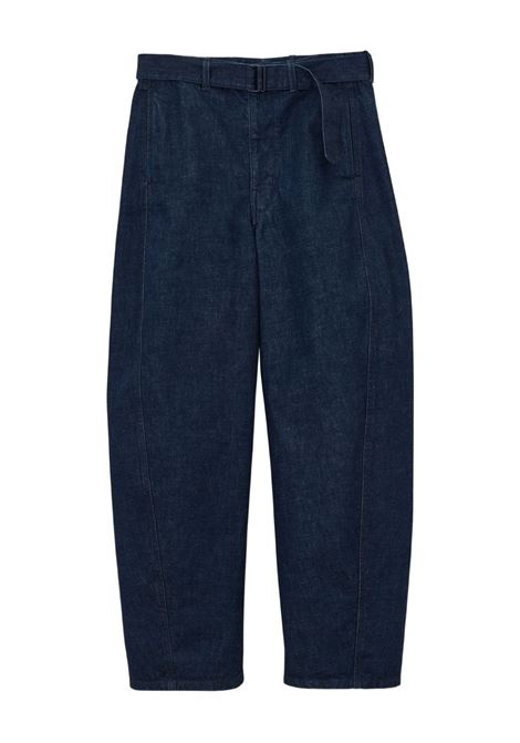 pantaloni twisted belt uomo indigo LEMAIRE | PA326 LD1056BL760